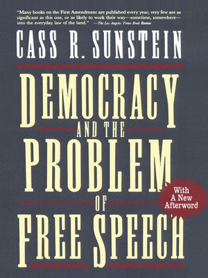 cover image of Democracy and the Problem of Free Speech